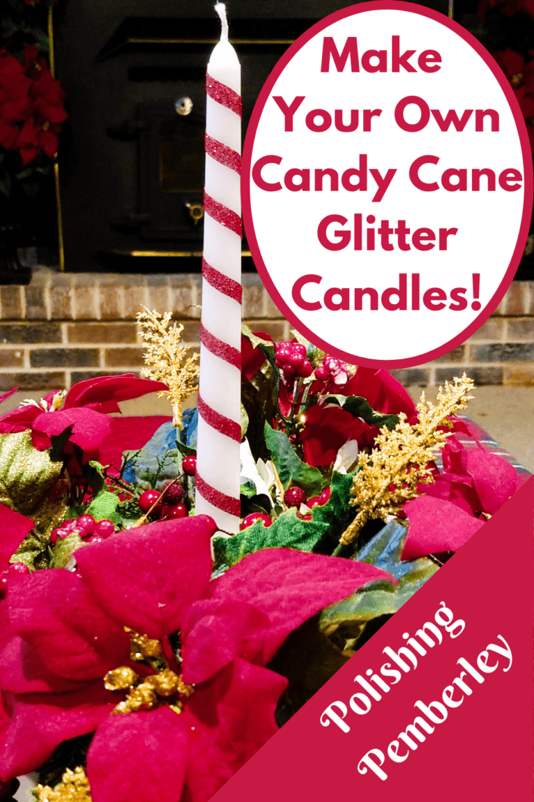 Candy Cane Glitter Candles