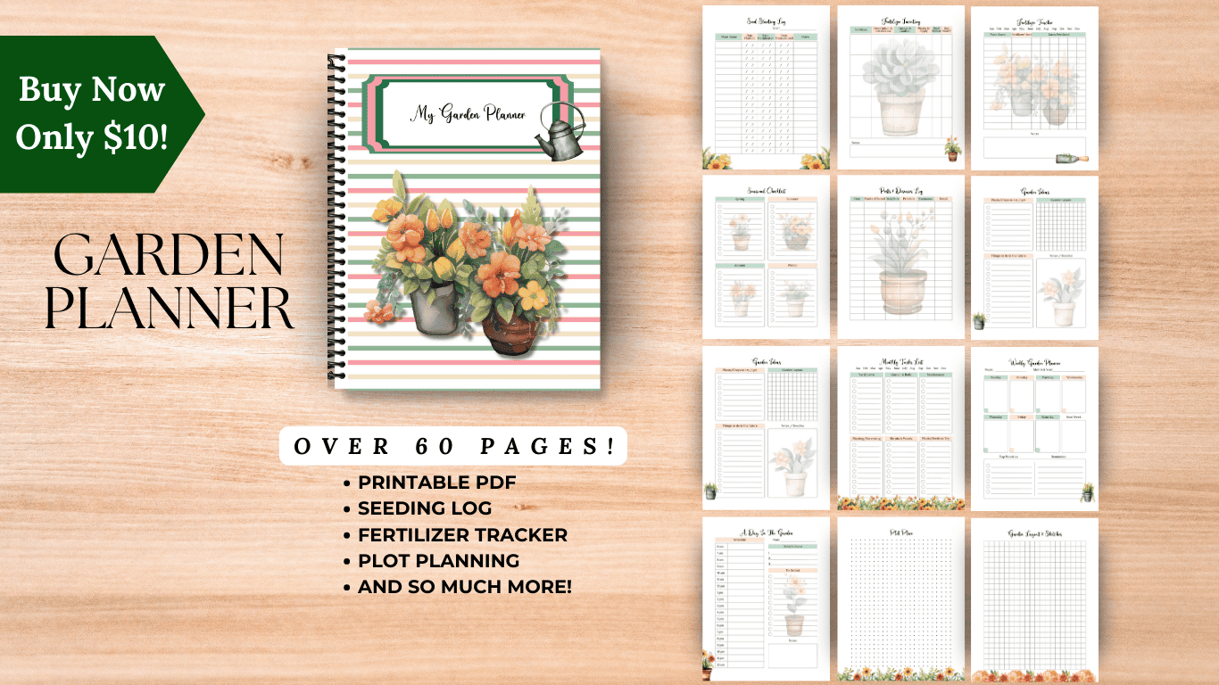 Garden Planner Over 60 Pages Printable PDF Seeding Log Fertilizer Tracker Plot Planner and so much more! Buy Now Only $10