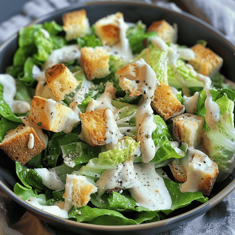 salad topped with croutons and dressing